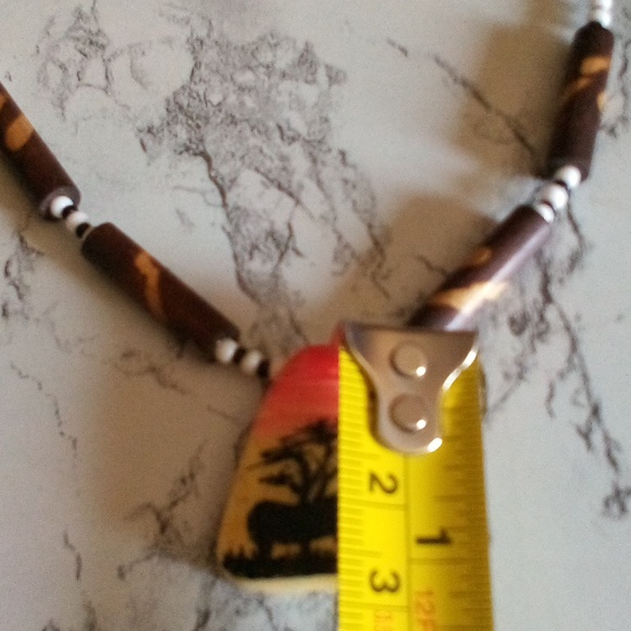 Unisex Ethnic Necklace Bundle Semi-precious Stone Pendant/Painted Bone Pendant - Picture 7 of 10